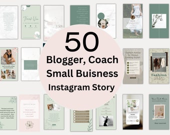 50 Small Business Instagram Story Templates Light Green Blogger Instagram Post Template Social Media Marketing Templates Canva Templates
