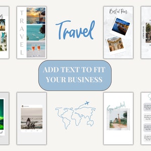 100 Travel Instagram Story Templates Travel Agent Instagram Post Travel Blogger Templates Travel Influencer Instagram Vacation Resort Post image 2