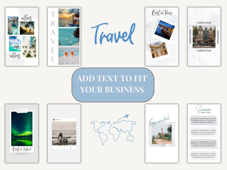 100 Travel Instagram Story Templates Travel Agent Instagram Post Travel Blogger Templates Travel Influencer Instagram Vacation Resort Post zdjęcie 2