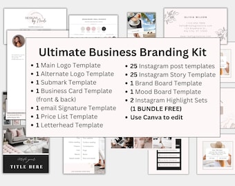 Complete Business Branding Kit Business Logo Kit Business Card Template Email Signature Template Instagram Post Instagram Story Templates