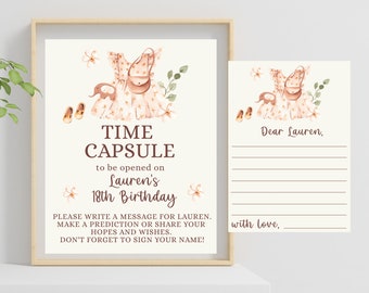 Girl 1st Birthday Time Capsule Sign First Birthday Time Capsule Printable Girl 1st Birthday Sign Boho Girl First Birthday Baby Clothes