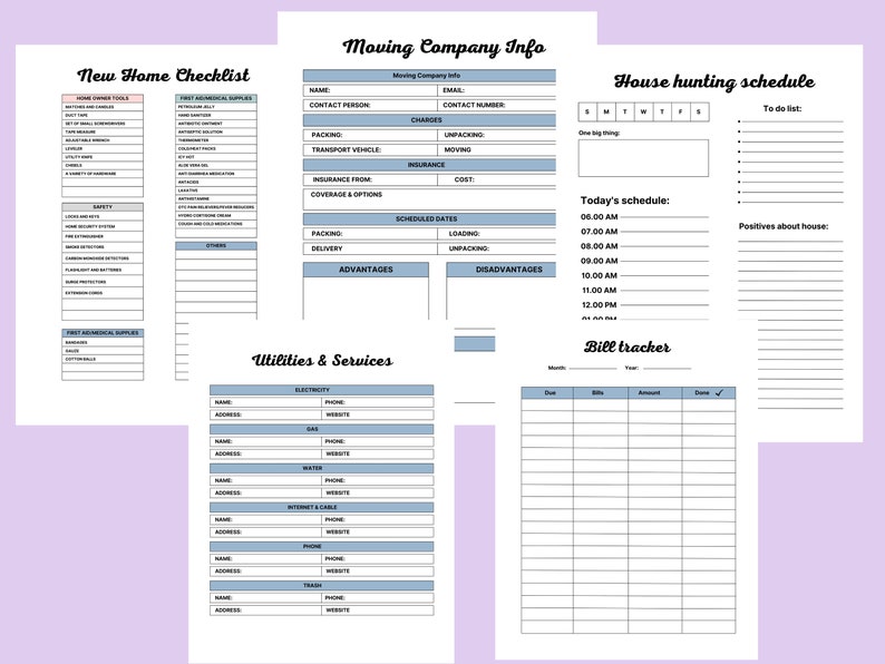 New Home Checklist Printable Editable New Apartment Checklist Moving Planner Home Moving Essentials Shopping List Digital PDF image 2