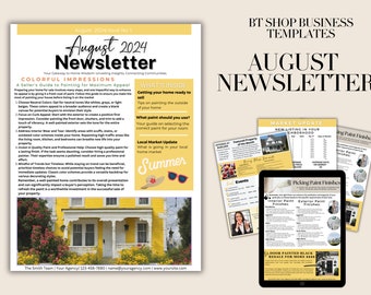 August Real Estate Monthly Newsletter - 8.5 x 11 Template