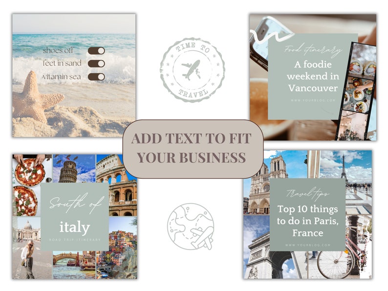 Travel Instagram Templates Travel Agent Instagram Post Travel Blogger Templates Travel Influencer Instagram Vacation Resort Template image 4