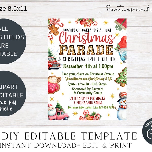 Christmas Parade Flyer Christmas Parade Community Event Template Flyer Christmas Tree Lighting Flyer Christmas Template Flyer Business Event