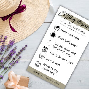 Ready To Print Cutting Board Care Card Template Printable Cutting Board Care Instructions Customizable Cutting Board Instructions Guide image 3