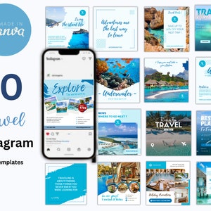 Travel Instagram Templates Beach Resort Travel Agent Instagram Post Travel Blogger Templates Travel Influencer Instagram Vacation Template