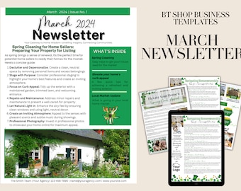 March Real Estate Monthly Newsletter - 8.5 x 11 Template