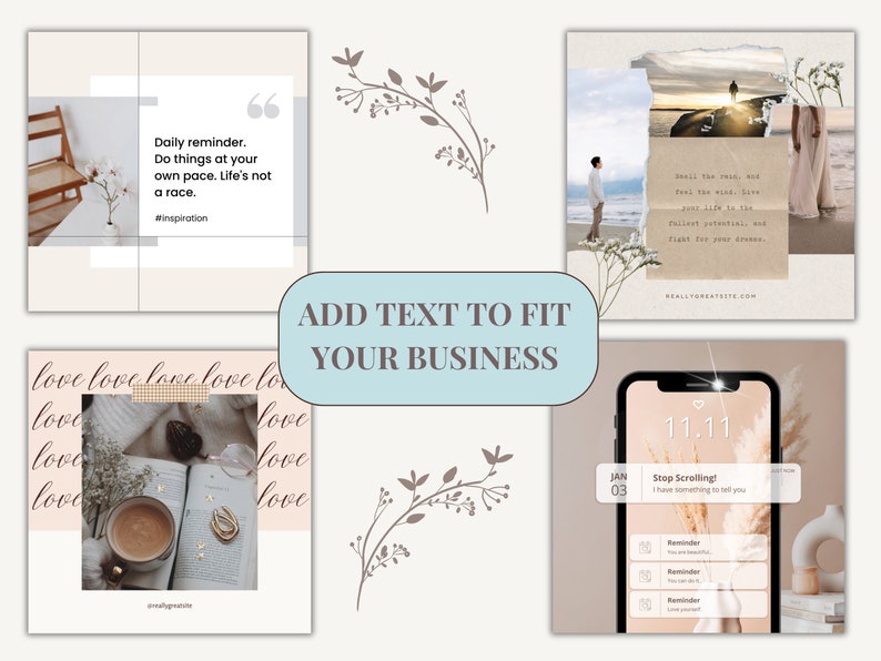 65 Instagram Templates Minimalist Instagram Post Template Instagram Influencer Templates Canva Instagram Templates Aesthetic business Feed image 9