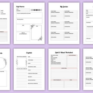 Editable Blank Grimoire Pages Printable Grimoire for Beginning Witches ...
