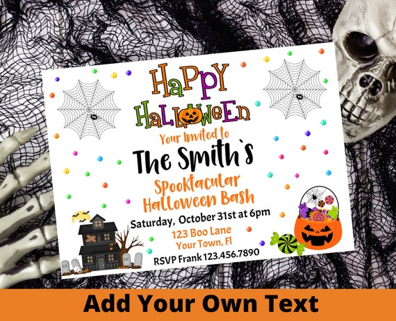 Halloween Party Invite kids Halloween birthday Party Invitation ...