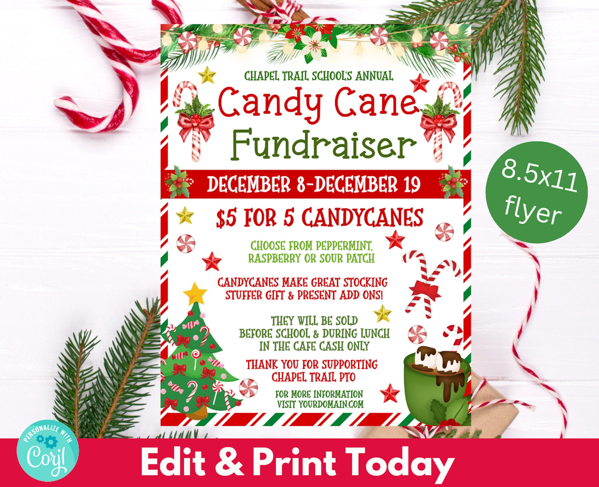 EDITABLE Chocolate Fundraiser Flyer, Printable PTA, PTO, School Church