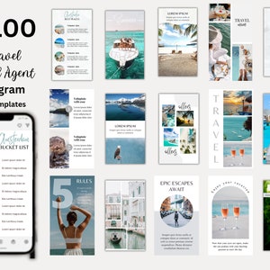 100 Travel Instagram Story Templates Travel Agent Instagram Post Travel Blogger Templates Travel Influencer Instagram Vacation Resort Post image 1