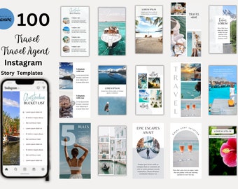 100 Travel Instagram Story Templates Travel Agent Instagram Post Travel Blogger Templates Travel Influencer Instagram Vacation Resort Post