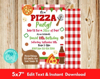 Pizza Party Invitation Pizza Event Pizza Birthday Invitation Instant Download School flyer Church Pizza Dinner Event Pizza Flyer School