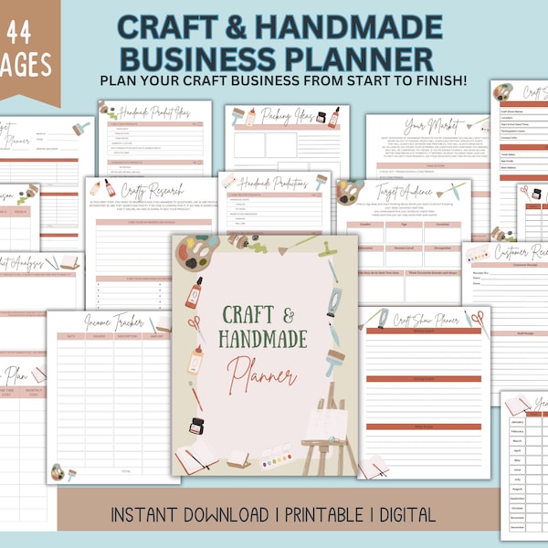 Craft Planner Bundle Craft Project Planner Craft Business Planne, Handmade Business Planner Craft Business Order Forms Craft Show Plan