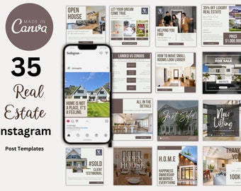 Realtor Instagram Templates  Real Estate Instagram Post Templates Realtor Social Media Marketing Templates Canva Templates