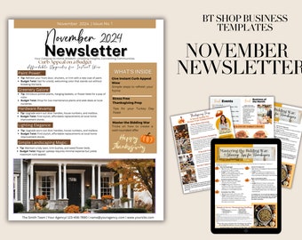November Real Estate Monthly Marketing Newsletter - 8.5 x 11 Template