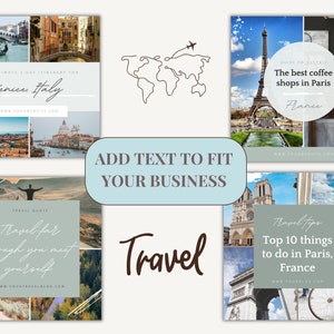 Travel Instagram Templates Travel Agent Instagram Post Travel Blogger Templates Travel Influencer Instagram Vacation Resort Template image 7