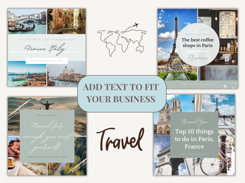 Travel Instagram Templates Travel Agent Instagram Post Travel Blogger Templates Travel Influencer Instagram Vacation Resort Template image 7