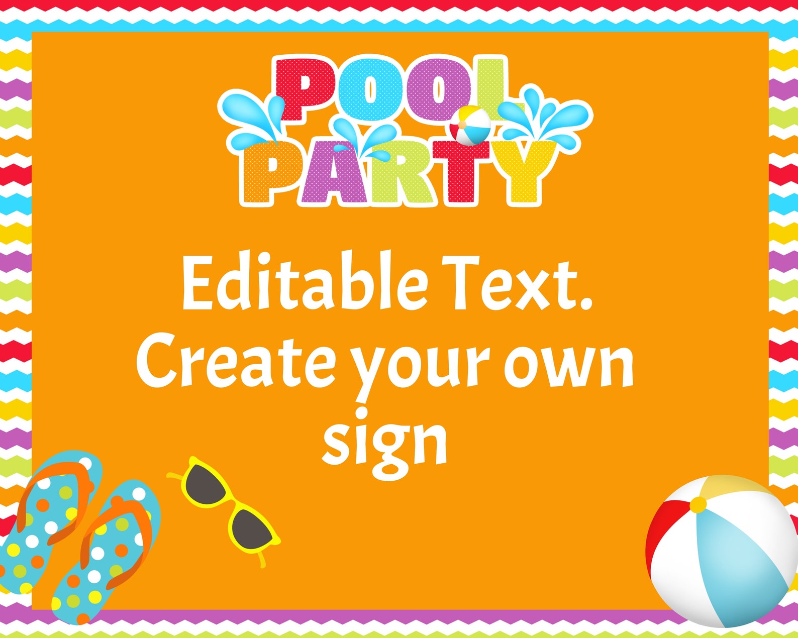 Pool Party Birthday Sign Pool Party Signs Pool Party Food Etsy