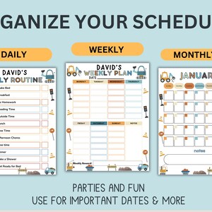 Construction Kids Chore Charts Behavior Chart Kids Chore Chart ...