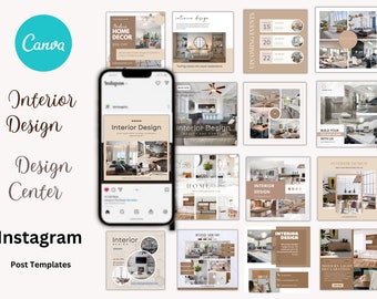 Interior Design Instagram Post Template Real Estate Social Media Posts Interior Design IG Post Templates Minimalist Canva Templates