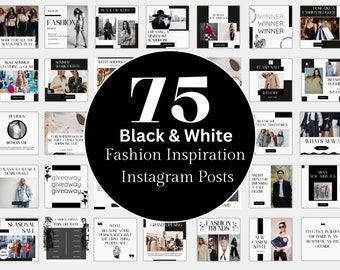 75 Fashion Template Black and White Instagram Post Fashion Instagram Black and white Branding Instagram Posts  Canva Instagram post