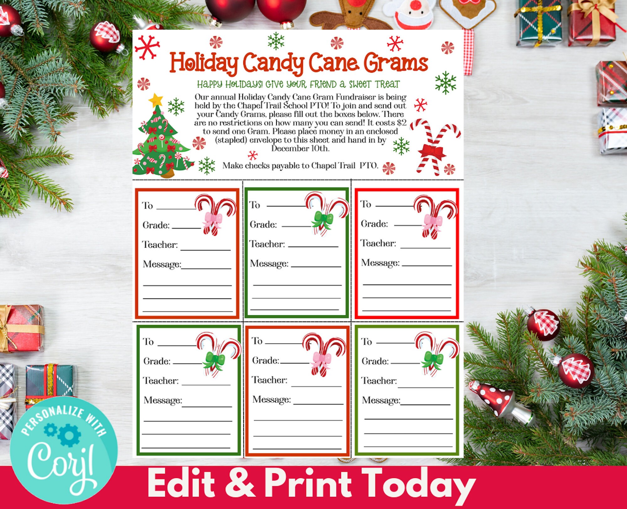 christmas-candy-cane-gram-flyer-holiday-candy-gram-fundraiser-santa-pto-pta-school-church-fall-fundraiser-xmas-printable-editable-template-etsy