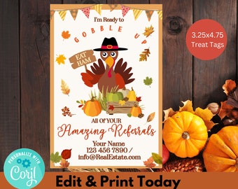 Real Estate Thankful Thanksgiving Gift Tag Fall Pop by - Etsy