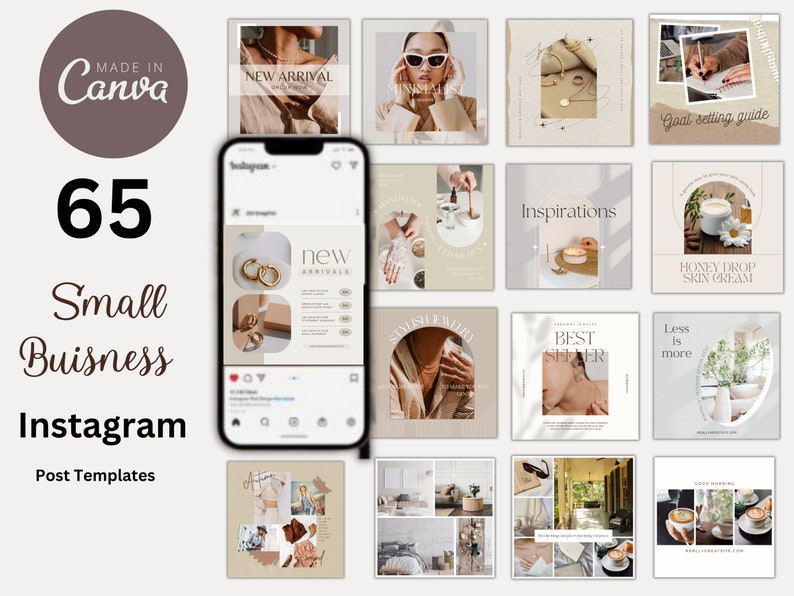 65 Instagram Templates Minimalist Instagram Post Template Instagram Influencer Templates Canva Instagram Templates Aesthetic business Feed image 1