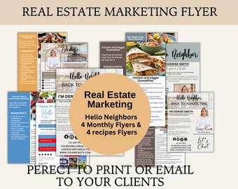 Real Estate Marketing Neighbor Flyer Monthly Real Estate Flyers Business Marketing Flyer Recipe Flyer Real Estate Social Media Marketing