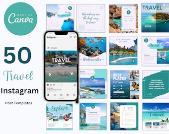 Travel Instagram Templates Travel Blogger Templates Travel Agent Instagram Post  Travel Influencer Instagram Vacation Resort Template