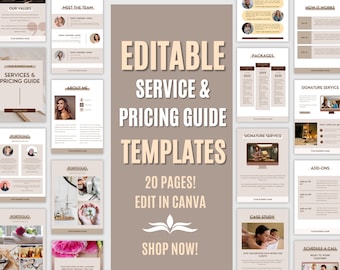 Services and Pricing Guide Template| Price List Linesheet Template Client Onboarding Template Coaches Virtual Assistant Interior Design