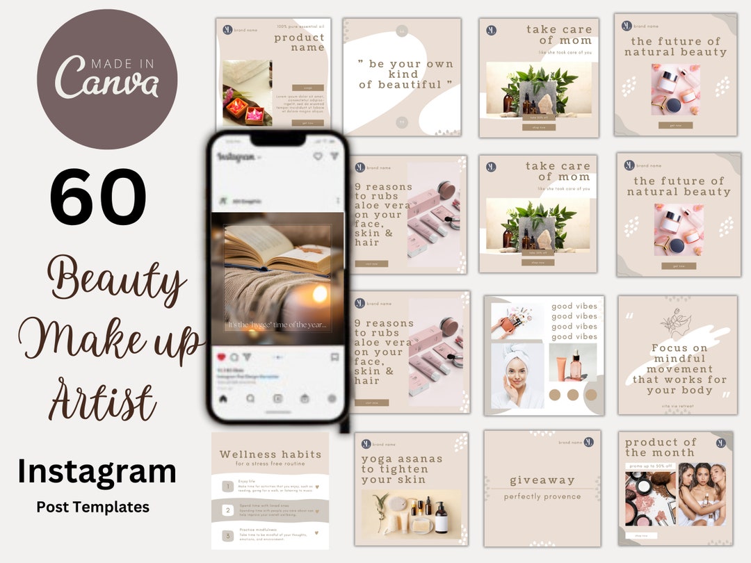 Makeup Artist Instagram Post Templates Beauty Skincare Instagram ...