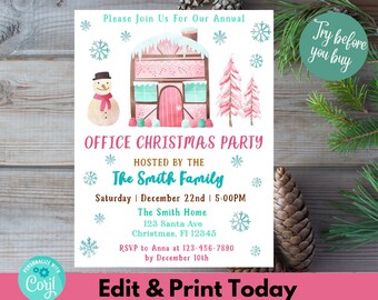 Gingerbread Invitation Christmas Candy Party Invitation Christmas Invitation Christmas Company Invitation Office christmas party invitation