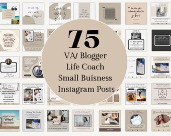 Virtual Assistant Instagram Templates Small Business Instagram Posts VA Social Media Marketing Coaching Instagram Remote Worker Template