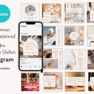 Spa Business Instagram Post Template Beauty Salon Instagram Post Social Media Engagement Mindful Mental Health Coach Mindfulness Mindset 画像 1