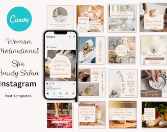 Spa Business Instagram Post Template Beauty Salon Instagram Post Social Media Engagement Mindful Mental Health Coach Mindfulness Mindset