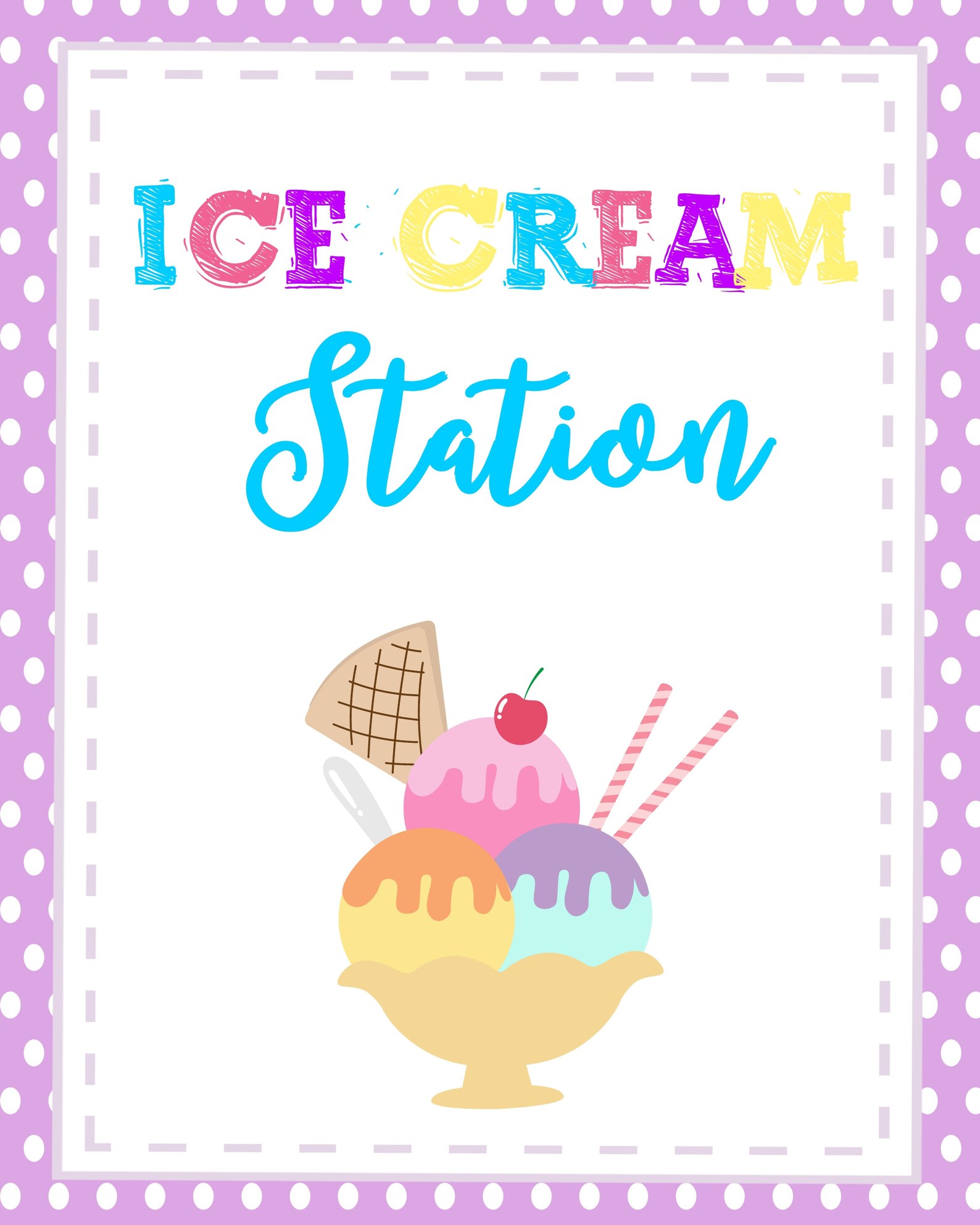 Ice Cream Party Signs Birthday Sign Craft Sign Ice Cream Bar - Etsy