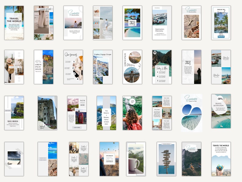 100 Travel Instagram Story Templates Travel Agent Instagram Post Travel Blogger Templates Travel Influencer Instagram Vacation Resort Post image 3