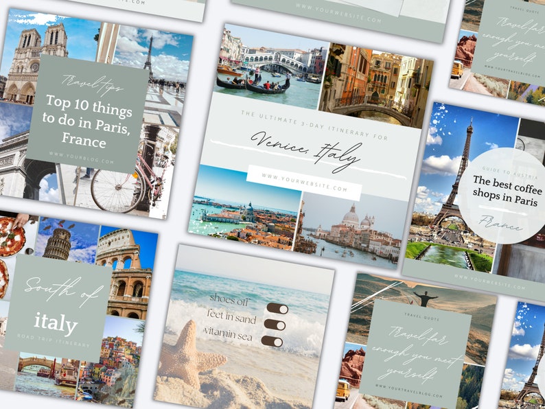 Travel Instagram Templates Travel Agent Instagram Post Travel Blogger Templates Travel Influencer Instagram Vacation Resort Template image 6