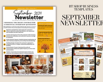 September Real Estate Monthly Marketing Newsletter - 8.5 x 11 Template