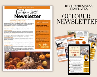 October Real Estate Monthly Marketing Newsletter - 8.5 x 11 Template