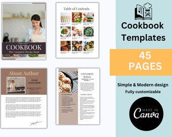 cookbook template Ebook template canva template book template canva minimalist cookbook custom cookbook business ebook graphic design