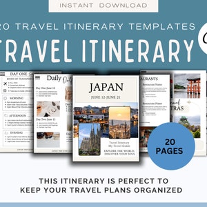 Editable Travel Itinerary Template Japan Trip Printable Planner Asia Travel Guide Travel Agent Holiday Honeymoon Japan Vacation Planner