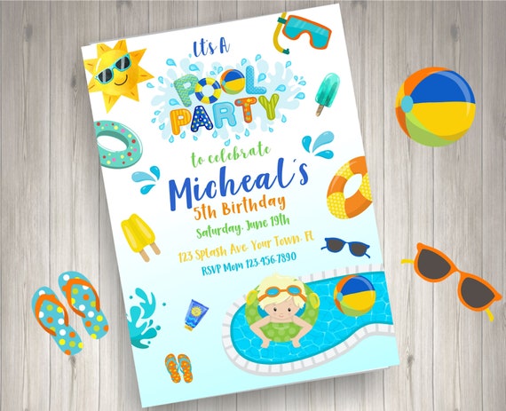 Pool Invitation Pool Party Invitation Instant Download Pool Party Invite Pool Party Invitation Pool Invitation Summer Pool Party Birthday Il_570xn
