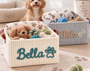 Baby Name Basket, Personalized Baby Basket, Custom Name Nursery Storage, Corduroy Toy Organizer, Baby Shower Gift, Newborn Keepsake