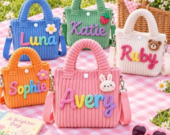Personalized Kids Crossbody Bag Custom Name Toddler Purse, Handmade Girls Handbag, Cute Christmas Gift, Birthday Gift for Little Girls