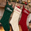Personalized Christmas Stocking, Stocking with Name, Embroidered Knitted Stocking, Family Christmas Decor, Custom Holiday Gift product logo